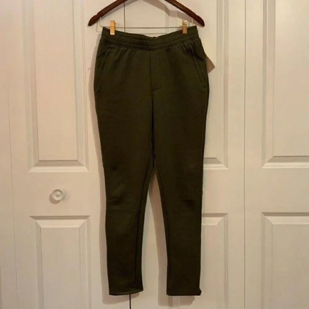 All In Motion Army Green High Rise Zippered Cuff Joggers With Pockets Small New